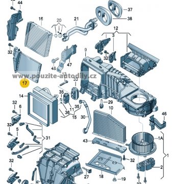 1K0963235F / 1K0963235G Radiátor přídavného elektrického vytápění Volkswagen, Audi, Seat, Škoda