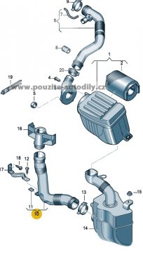 Trubka pro nasávaní vzduchu, VW Passat 3C B6 05-10, 1K0129618AJ