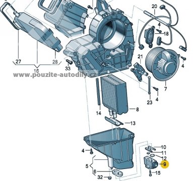Expanzní ventil, VW Transporter T5 04/ 03-, rozprašovač klimatizace, 7H0820679A