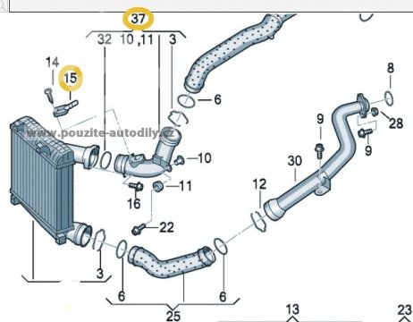 Trubka pro Intercooler 7L6145956C VW Touran 5,0TDi