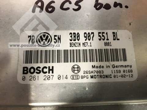 Řidící jednotka motoru 3B0907551BL, Bosch 0261207014 benzín