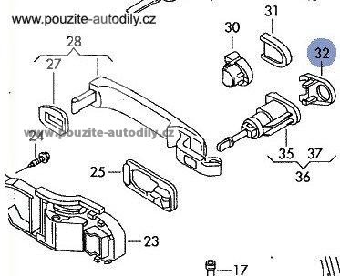 Krytka pro zámek dveří, originál 1C0837879 Volkswagen