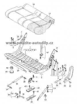 Konzole pro upevnění 2.místné lavice 1.řady sedadel vpravo, 2K0883286E, VW Caddy 04-13