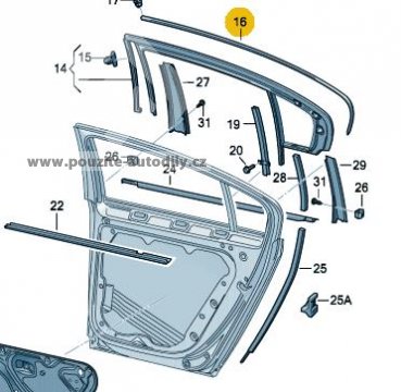 Krycí lišta VW Passat B6 Limuzína pravá zadní 3C5839644 7Z7