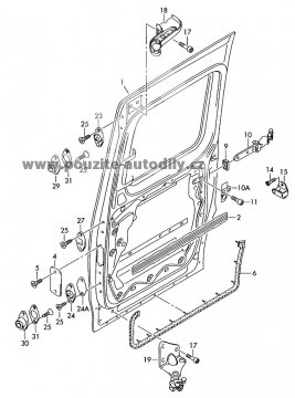 Deska záchytná, uprostřed VW Caddy 04-, 2K0843667A