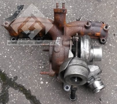 Turbo s výfukovým potrubím, VW Polo 038253019P, KKK