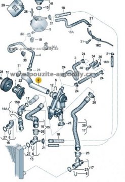 Vodní trubka, originál Seat Ibiza 06-10 03D121065B