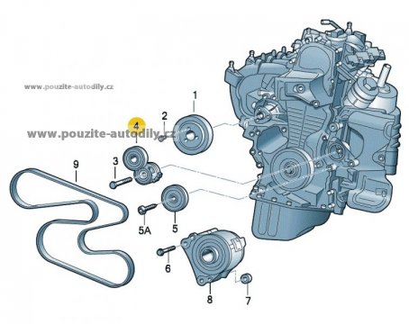 Tlumič vibrací řemene alternátoru VW 1.2, 03D903305B
