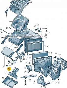 Vložka topení 7H1819121, 7H1819031 VW Transportér T5