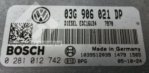 Řídící jednotka motoru 03G906021DP, originál VW Passat B6