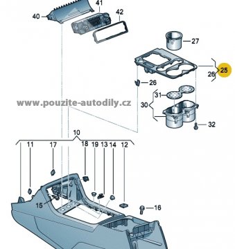 Krytka pro ovládání řazení, VW Touareg 7P5, 7P1863212P/ LT5
