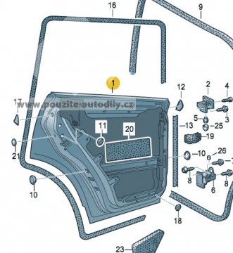 Dveře pravé zadní 7L0833056M, orig. VW Touareg 04-10