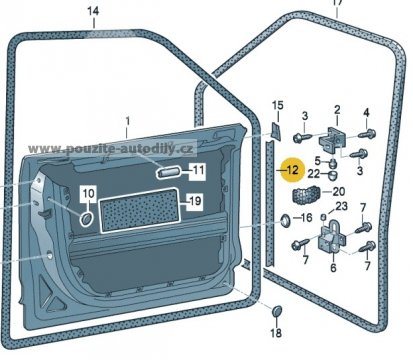 Těsnění před. dveří vlevo vpředu 7L6837717, VW Touareg