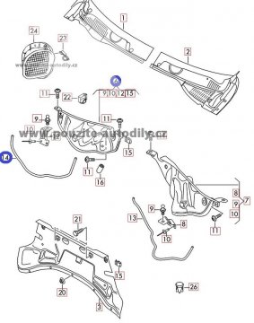 Kanál vodní vpravo 7P6819512, VW Touareg 11-