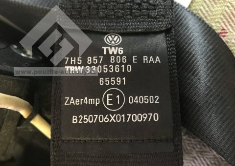 Pás bezpečnostní vpravo vpředu 7H5857806E VW Transportér T5