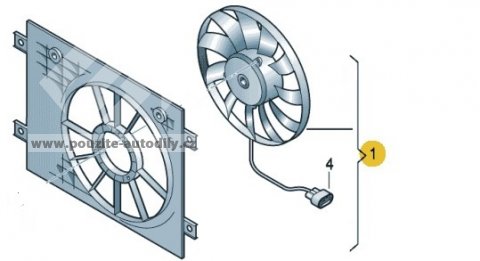 Ventilator chlazeni 5Q0121203DD, 5Q0959455BG VW Golf VII