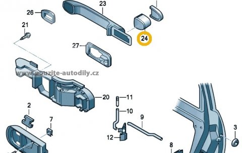 Skříň pro kliku 1K4839167 VW