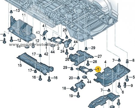 Výplň podlahy u zadni napravy 7H0825191 VW Transporter T5 7H