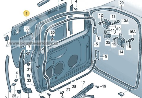 Plech dveří vnější vpravo 1K4831106G VW Golf V 1K 4-dvéřový