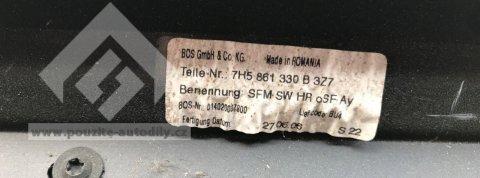 Protisluneční roleta 7H5861330B vpravo vzadu VW Transporter T5