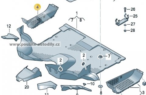 Vložka stupačky pravá 7H0863736D VW Transporter T5