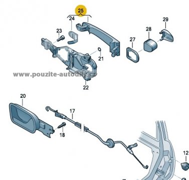 Klika vnější 3B0837205F VW