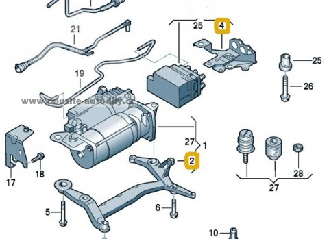 Držák pro vzduch. agregát, jed. ventilu VW Touareg