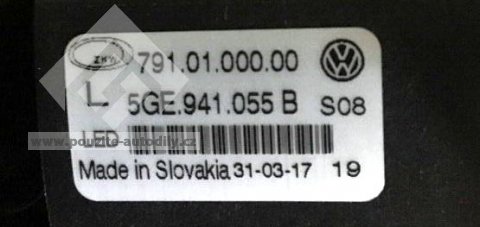 LED denní svícení vlevo 5GE941055B VW e-Golf VII