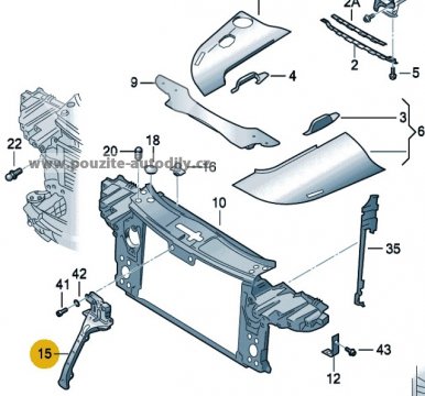 Vzpěra čela 7L0805799D VW Touareg 7L