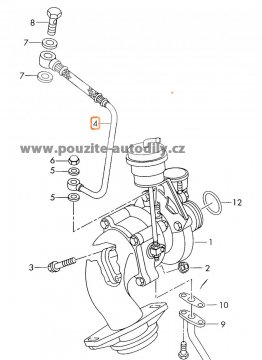 Trubka oleje k turbu 074145771C VW Transporter T4 2.5TDi