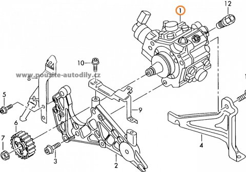 Vysokotlakové čerpadlo 059130755S 3,0TDi V6 VW Touareg 7L
