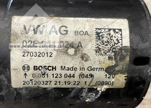 02E911024A, BOSCH 0 001 123 044 / 045 Startér 2.0 TDi VW, Audi, Škoda, Seat