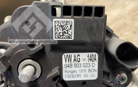 04B903023D Alternátor 14V 140A BOSCH VW, Škoda, Audi, Seat