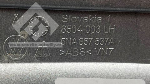 5NA857537A Kryt levého zpětného zrcátka, Reflexsilver, VW Tiguan AD, BT