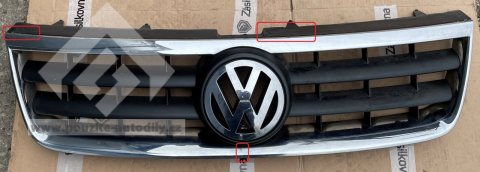 7L6853653 Maska chladiče + 7L6853601 znak Volkswagen Touareg 7L