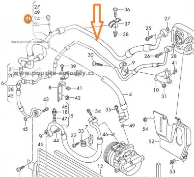 1K0820743FD Trubka klimatizace VW, Audi, Seat, Škoda