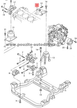 7H0199370N Vzpěra motoru 2,5 TDi VW Transportér T5