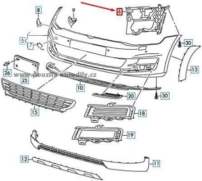 5G0807724F Výztuha do předního nárazníku vpravo VW Golf VII BQ 17-20 lift