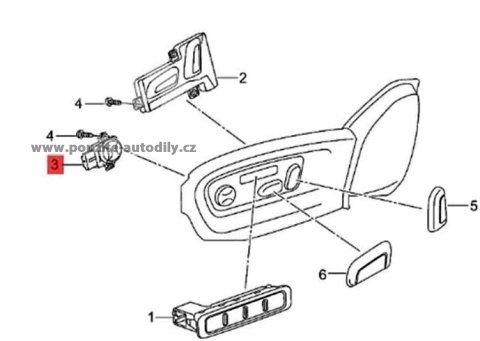 8E0959777B Spínač nastavení bedrové opěrky Volkswagen, Audi, Škoda, Seat