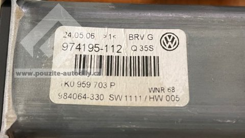 1K0959703P Motorek spouštění okna, levý zadní VW Golf V, Jetta 1K, Passat B6 3C