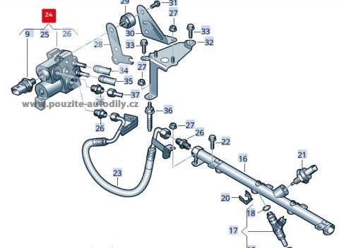5Q0906011B Regulátor tlaku paliva 1.5 TSi / TGi CNG VW, Seat, Škoda, Audi