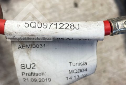 5Q0971228J Svazek elektroinstalace baterie - startér, Volkswagen, Audi, Škoda, Seat
