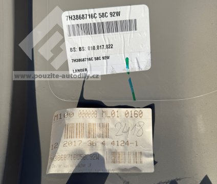 Vyplň boční stěny vpravo vzadu 7H3868716C 92W VW Transporter T5 T6 Long Nová